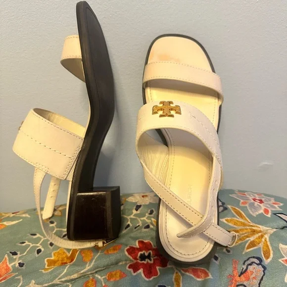 Tory Burch Cream Sandals with Gold Accent - Picture 2 of 4